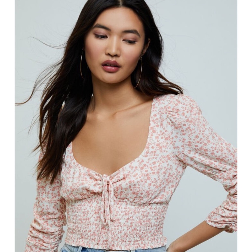 L.A. HEARTS smocked long sleeve top
